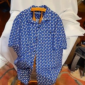 Tommy Bahama blue, white, and reddish orange XL Shirt